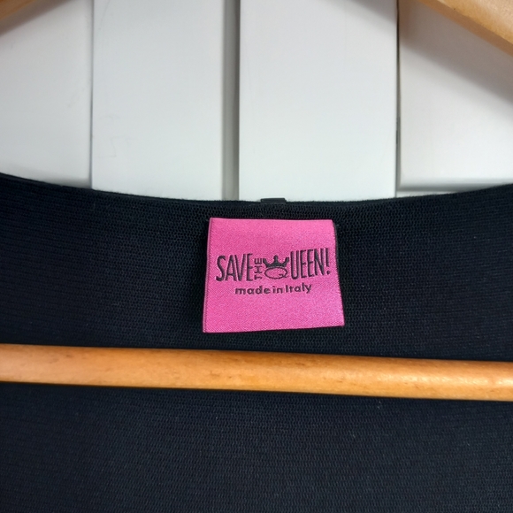 Save The Queen Black & Grey Stretch Dress Embroidered Size XL - Picture 3 of 14